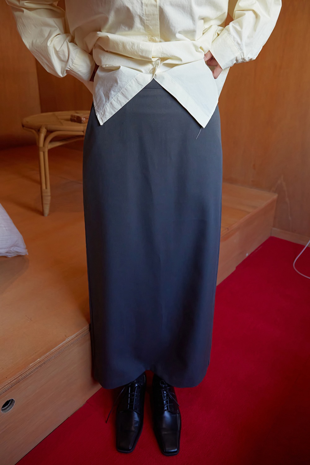 sharp long skirt (2colors)