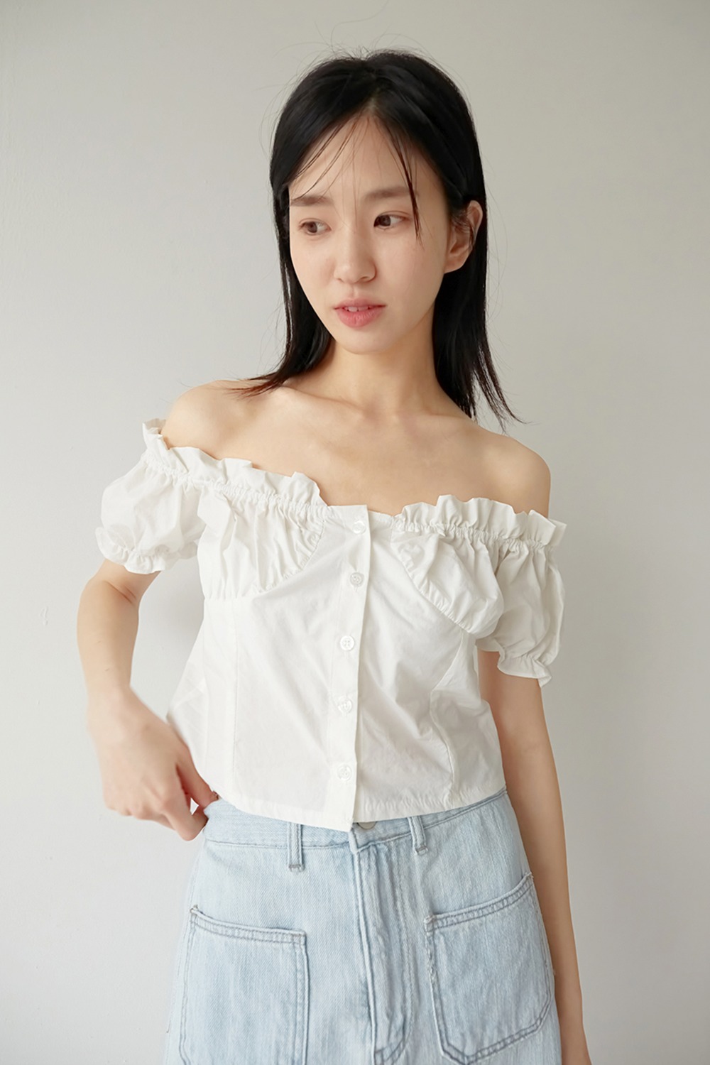 gathering mini blouse (4colors)